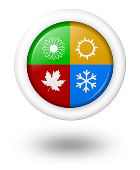 Seasons Rounded Colorful Icon with Shadow Illustration on White Background