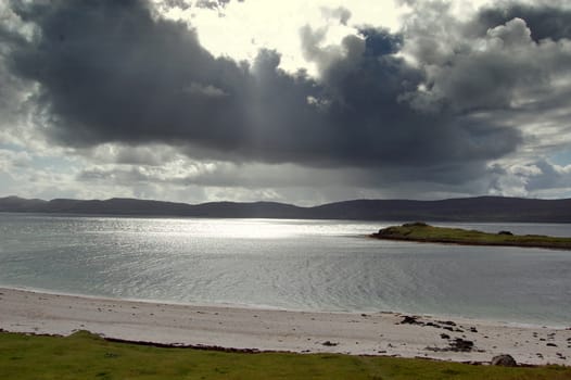 Dramatic clouds over Loch Dunvegan, Skye