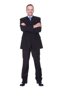 Portrait Of A Happy Business Man Isolated On White Background