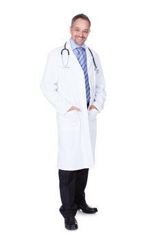 Portrait Of A Confident Doctor Isolated On White Background