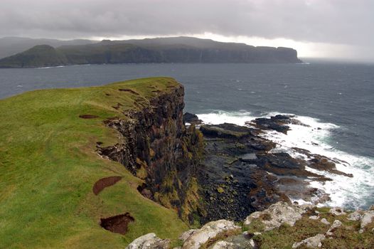 The cliffs on the island of Oronsay on the west coast of Skye