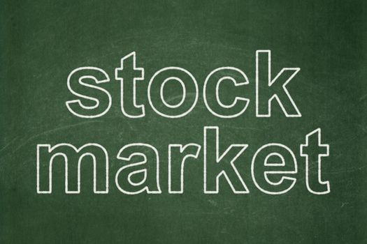 Business concept: text Stock Market on Green chalkboard background, 3d render