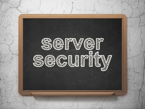 Protection concept: text Server Security on Black chalkboard on grunge wall background, 3d render