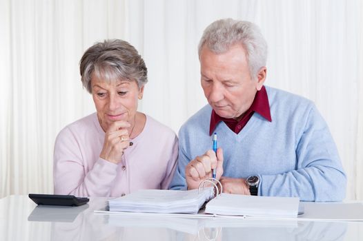 Stressed Senior Couple Calculating Budget At Home