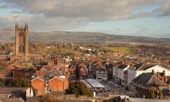 The historic market town of Ludlow, Shropshire, England.