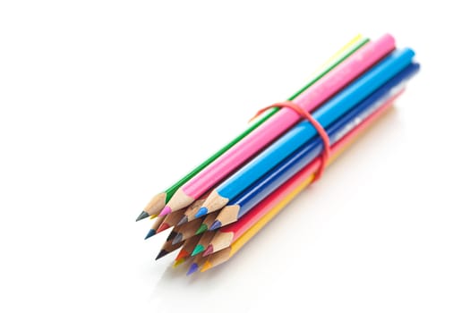 colored pencils isolated on white