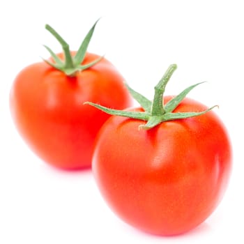 red ripe tomato isolated on white