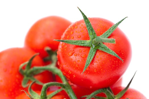 red ripe tomato isolated on white