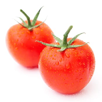 red ripe tomato isolated on white