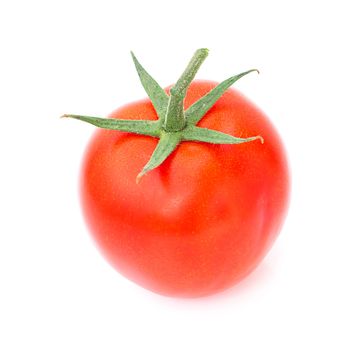 red ripe tomato isolated on white