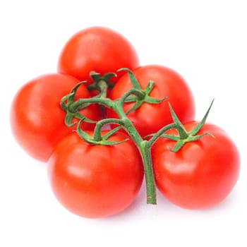 red ripe tomato isolated on white