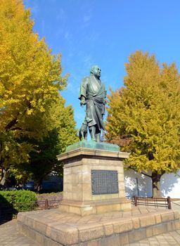 TOKYO-November 22: Saigo Takamori statue at Ueno park inTokyo, Japan on November 22, 2013. Saigo was born in January 23, 1828 during Edo period. He is known as the last samurai of Japan. 
