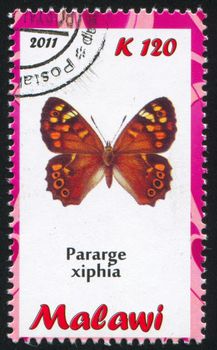 MALAWI - CIRCA 2011: stamp printed by Malawi, shows butterfly, circa 2011