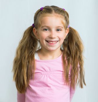 cute little girl smiling portrait close-up