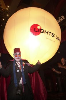 Count Smokula next to the Lights Up light balloon at the Moviemaking Technology Showcase, featuring cutting edge movie technology, as well as two fashion shows, The Century Club, Century City, CA, 09-03-02