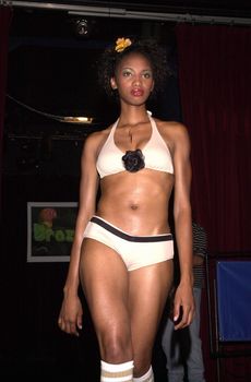 Model wearing the Braziliana swimwear collection at the Moviemaking Technology Showcase, featuring cutting edge movie technology, as well as two fashion shows, The Century Club, Century City, CA, 09-03-02