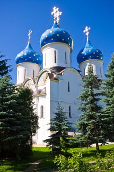 Beautiful church in Sergiyev Posad monastery, Russia