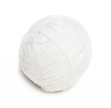 ball of white yarn for knitting isolated