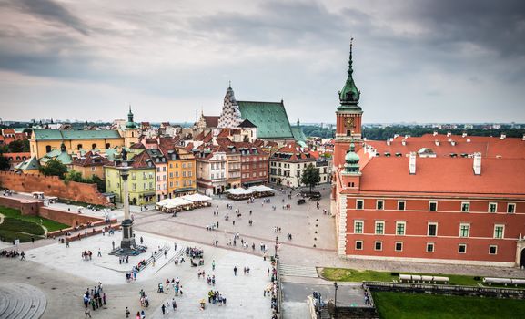 Castle square (plac Zamkowy) in Warsaw old town, Poland