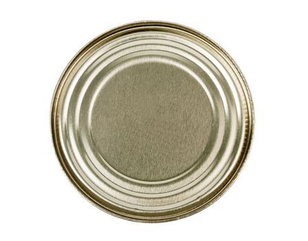 top view of a tin can, studio shot, isolated
