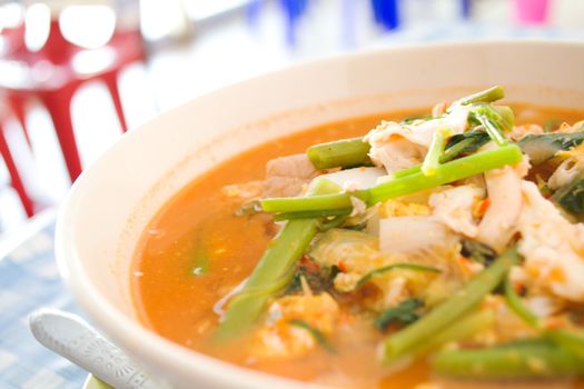 Suki Seafood on table in Thailand