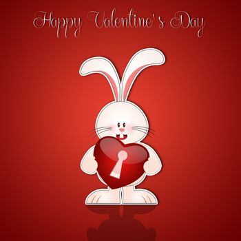 Bunny with heart for Valentine's Day