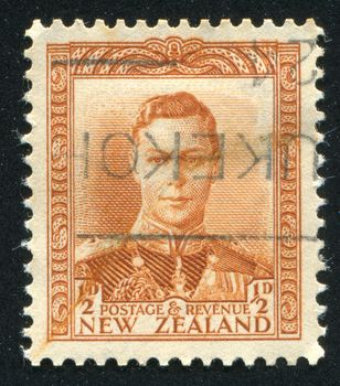 NEW ZEALAND - CIRCA 1944: stamp printed by New Zealand, shows King George VI, circa 1944