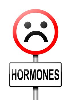 Illustration depicting a sign with a hormone concept.