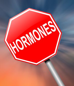 Illustration depicting a sign with a hormone concept.