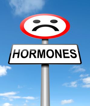 Illustration depicting a sign with a hormone concept.