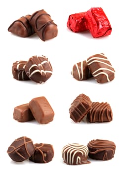 chocolate truffles isolated