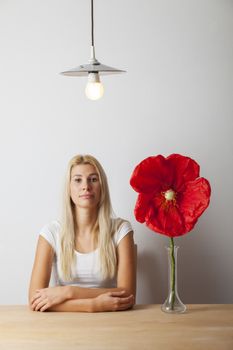 woman with a flower