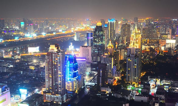 Skyline of Bangkok, Thailand. View from above