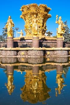 Fountain friendship of people in VDNKH, Moscow, Russia