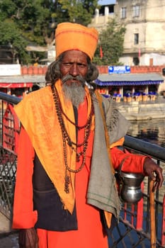 Indian man walking in the street of Udaipur, Rajasthan, India