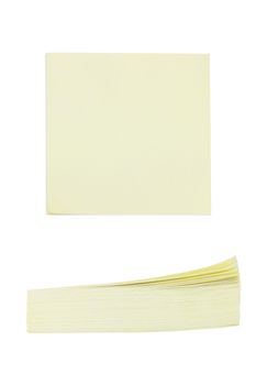 Office of yellow paper stickers. Isolated on white background