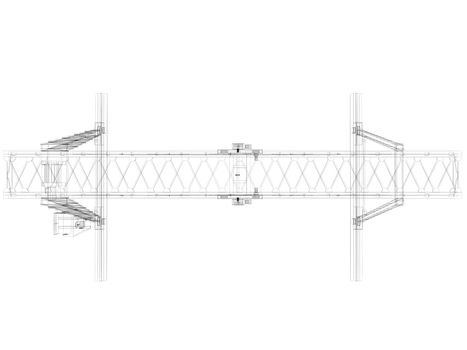 Gantry crane. Wire-frame. Isolated render on a white background