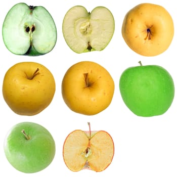 Many apples isolated over a white background