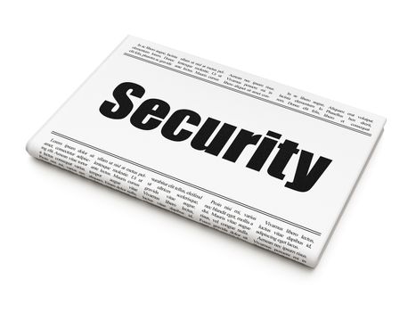 Protection concept: newspaper headline Security on White background, 3d render