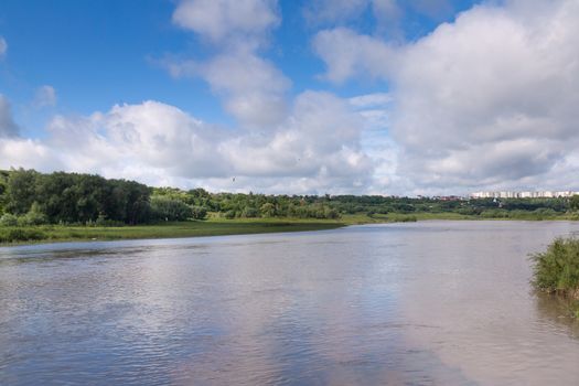 River Prut and blue sky