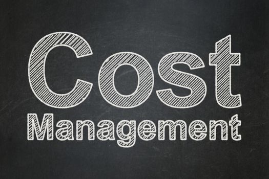 Finance concept: text Cost Management on Black chalkboard background, 3d render