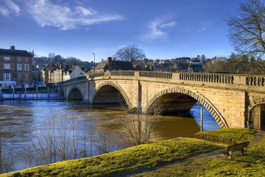 The old bridge spanning the River Severn at Bewdley, Worcestershire, England.