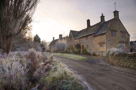 Pretty stone house in the small village of Aston Subedge near Chipping Campden, Gloucestershire, England.