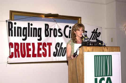 Linda Blair at the press conference to show animal abuse by Ringling Bros. and Barnum & Bailey Circus, Wyndham Bel Age Hotel, West Hollywood, CA 07-15-02