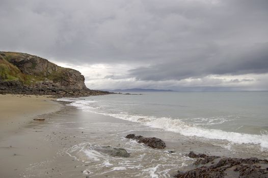 Beach on the island of Rum, Scotland