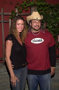 Shannon Elizabeth and Joe Reitman at the launch party for Eastwood Ranch's new lifestyle brand with "Denim Tapas and Tequila" held at Chadwick, Beverly Hills, CA 07-16-02
