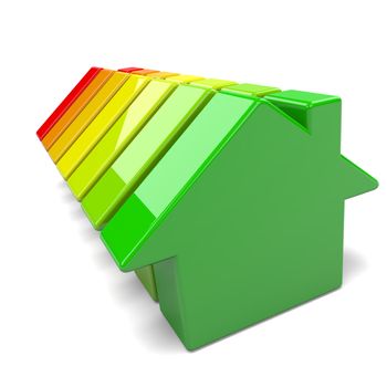 Houses Energy Efficiency Levels Chart Classification Environment Concept 3D Illustration
