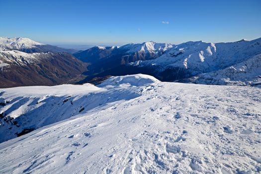 Back country skiing in scenic landscape