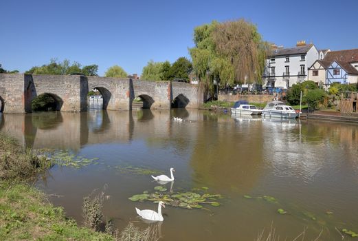 The River Avon at Bidford-on-Avon, Warwickshire, England.
