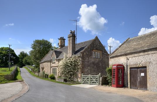 The pretty little Cotswold village of Notgrove, Gloucestershire, England.